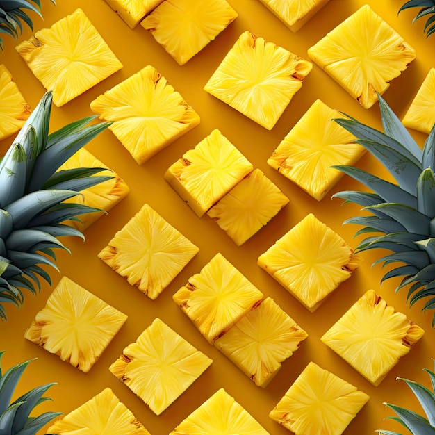 Hermoso fondo de rodajas de piña