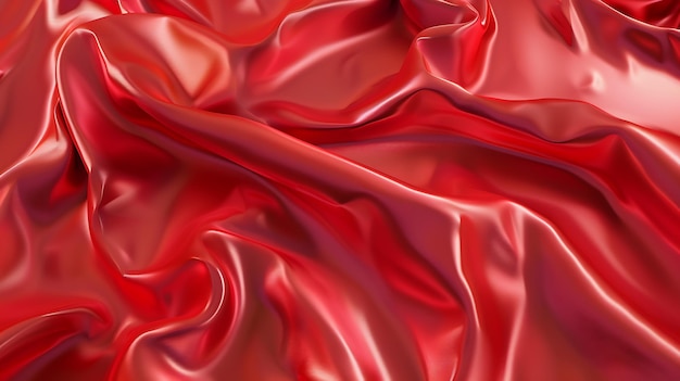 hermoso fondo de seda satinada roja pliegues suaves en tela brillante fondo de lujo ingenio IA generativa