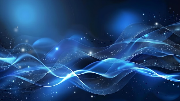 Hermoso fondo de tecnología de onda abstracta con concepto corporativo de efecto digital de luz azul