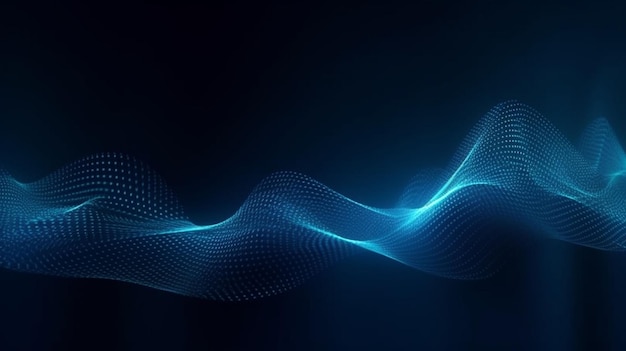 Hermoso fondo de tecnología de onda abstracta con concepto corporativo de efecto digital de luz azul