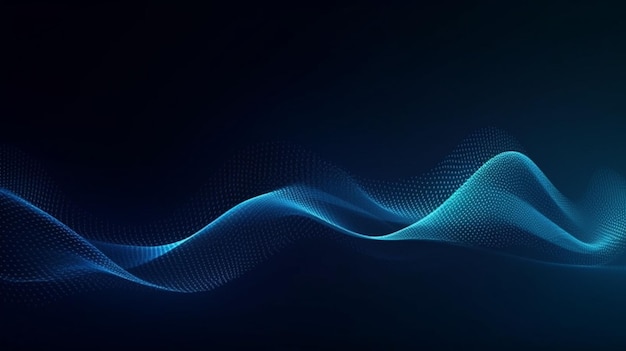 Hermoso fondo de tecnología de ondas abstractas con efecto digital de luz azul concepto corporativo