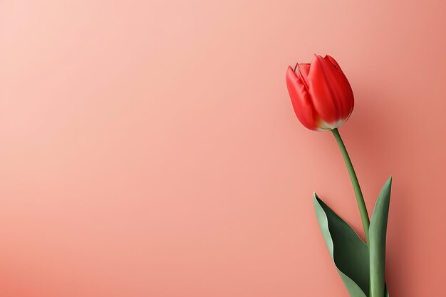 Un hermoso fondo de tulipanes rojos minimalistas