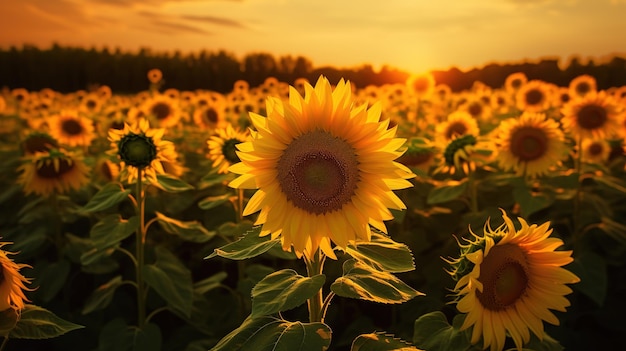 Hermoso girasol en un día soleado sobre un fondo natural