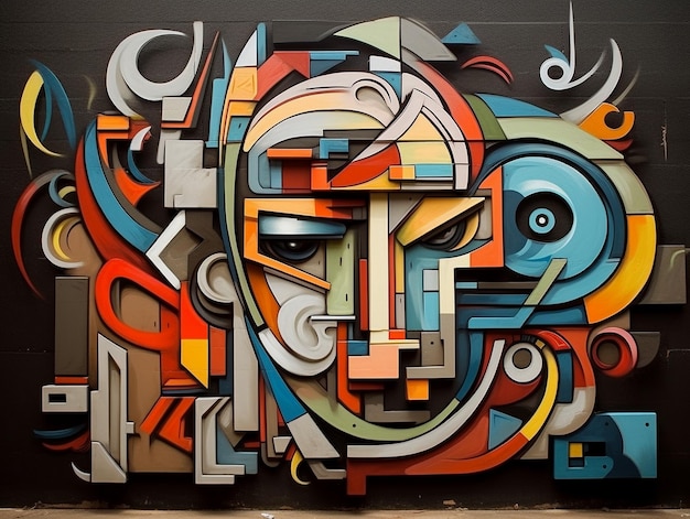 Hermoso graffiti cubismo