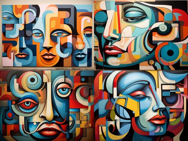 Hermoso graffiti cubismo