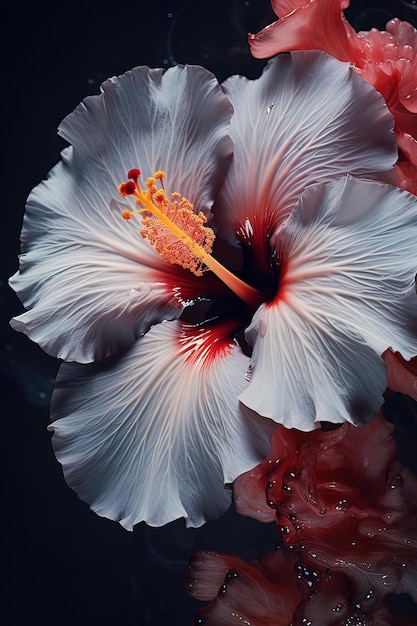 Foto el hermoso hibisco o bunga raya