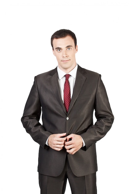 Hermoso hombre de negocios en traje corbata