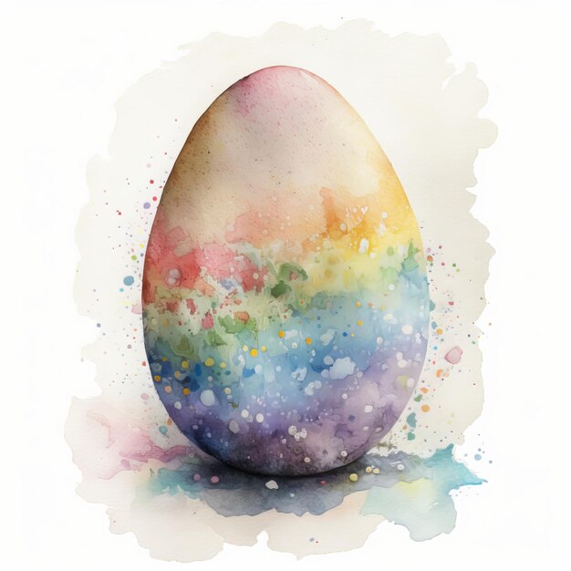 hermoso huevo de Pascua, textura de acuarela