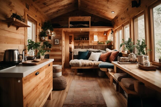 Hermoso interior de cocina moderna de estilo antiguo con muebles de madera blanca y detalles rústicos