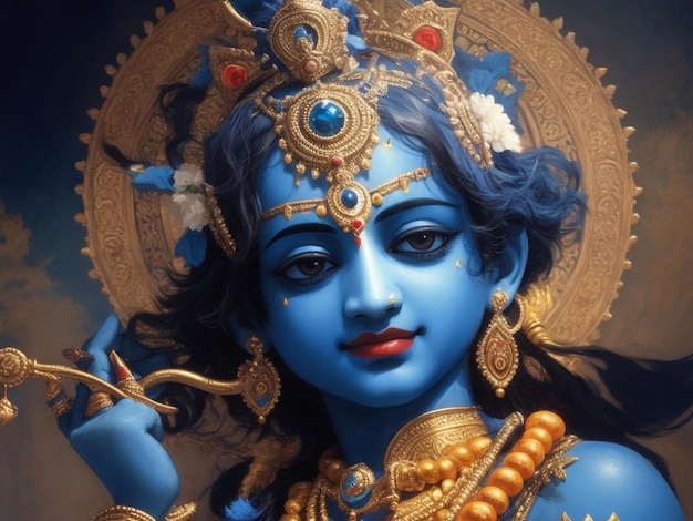 Foto un hermoso krishna