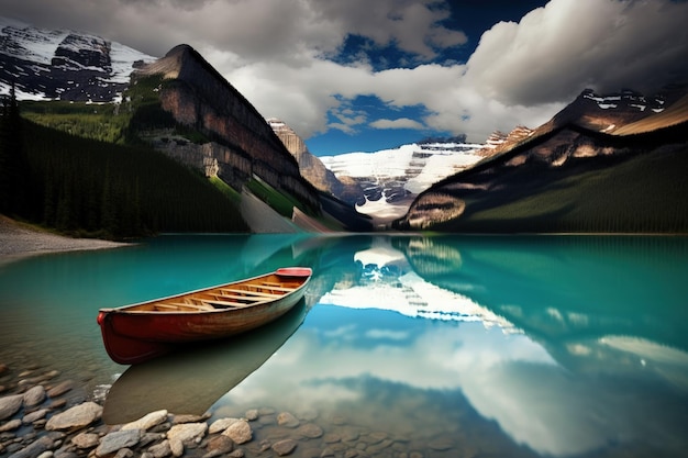 Hermoso lago Louise en el Parque Nacional Canadas Banff