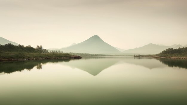 Hermoso lago de montaña y entorno natural por la mañana Pintoresco