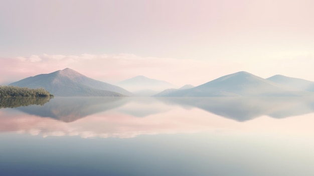 Hermoso lago de montaña y entorno natural por la mañana Pintoresco