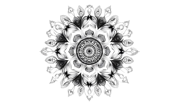 Un hermoso mandala moderno sobre un fondo blanco
