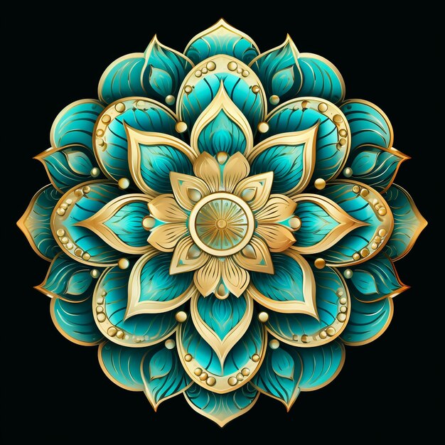 Foto un hermoso mandala pintado aislado en colores