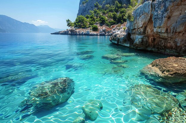 El hermoso mar claro en Turquía