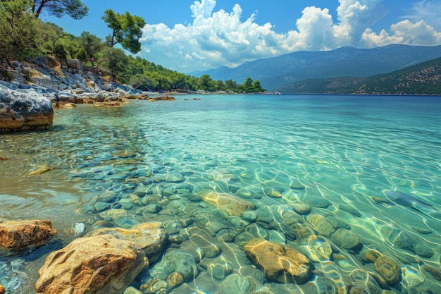 El hermoso mar claro en Turquía