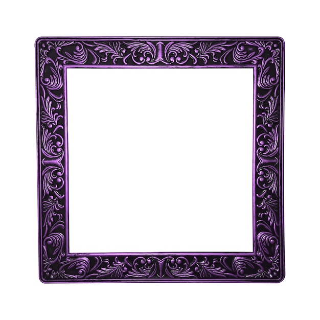 Hermoso marco púrpura aislado sobre fondo blanco.