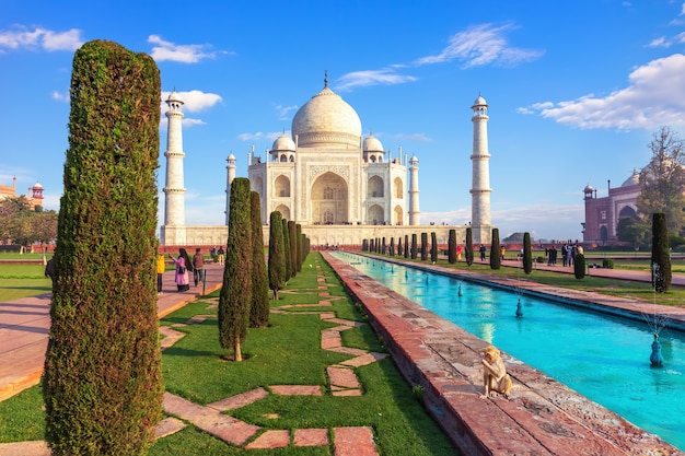 Hermoso mausoleo de Taj Mahal en Agra, India