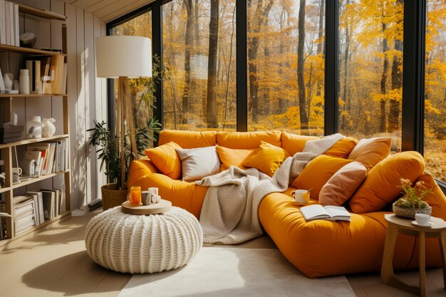 hermoso y moderno interior de otoño