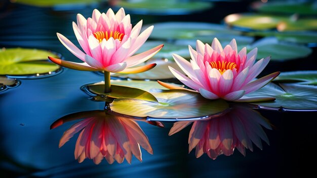 hermoso nenúfar de loto refleja tranquilidad y belleza