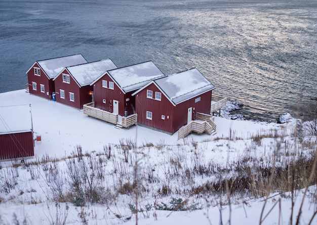 Hermoso norte de escandinavo Lofoten en invierno