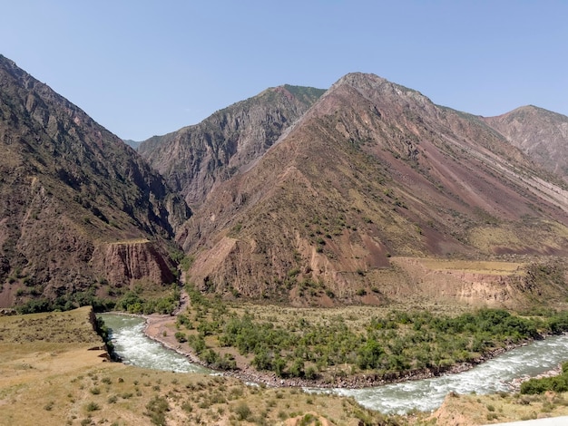 Hermoso oasis verde junto al agua en Afganistán