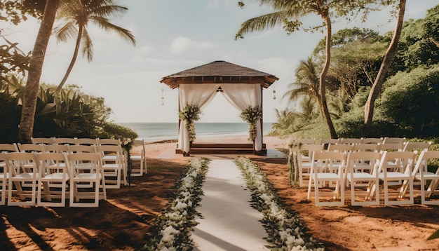 hermoso paisaje y boda de flores