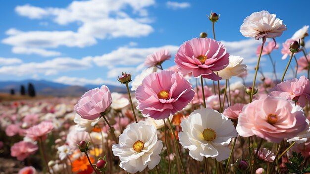 hermoso paisaje de campo de flores