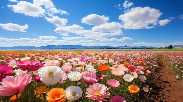 hermoso paisaje de campo de flores