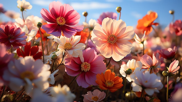 hermoso paisaje de campo de flores