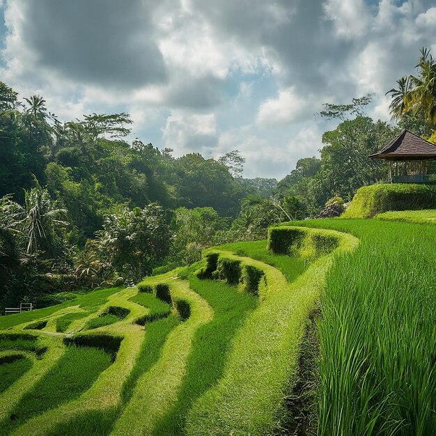 hermoso paisaje de campos de arroz en Indonesia