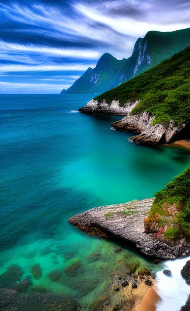 El hermoso paisaje de la costa de noruega.