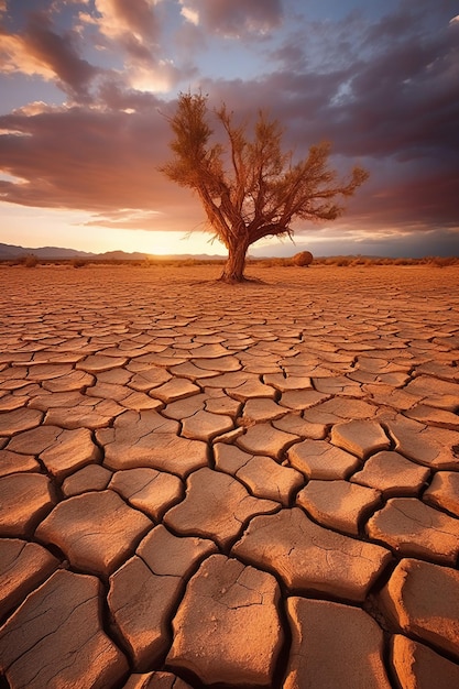 Hermoso paisaje desértico AI generativo