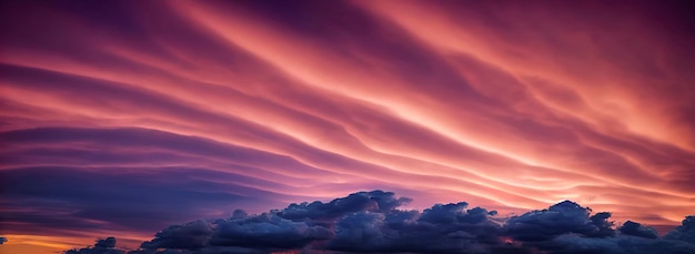 Hermoso paisaje dramático con nubes