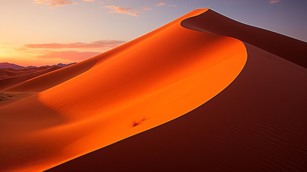 Hermoso paisaje de dunas de arena en una zona desértica en un día soleado