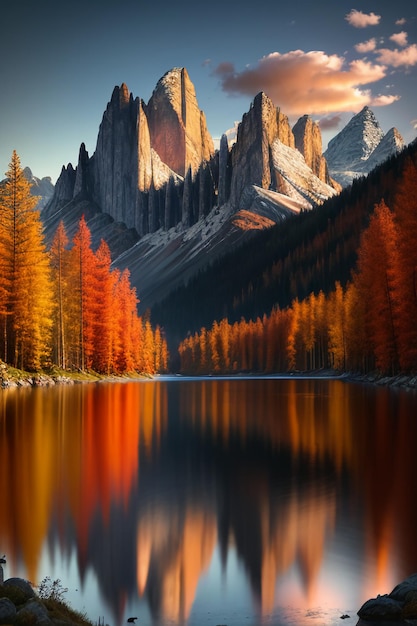 Hermoso paisaje fotografía fondo de pantalla fondo picos lago cañón cielo nubes blancas