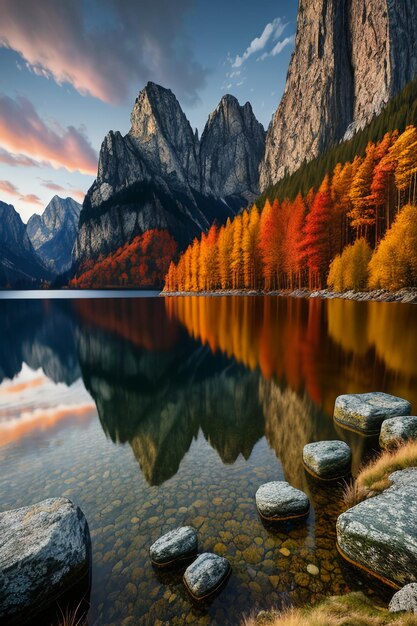 Foto hermoso paisaje fotografía fondo de pantalla fondo picos lago cañón cielo nubes blancas