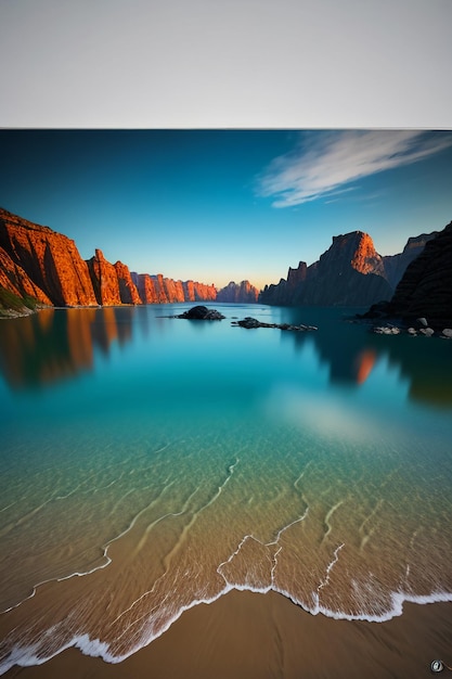 Foto hermoso paisaje fotografía fondo de pantalla fondo picos lago cañón cielo nubes blancas