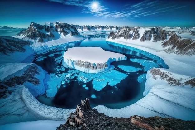 Hermoso paisaje glacial de la Antártida