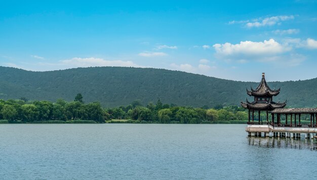 El hermoso paisaje del lago Yulong en Xuzhou