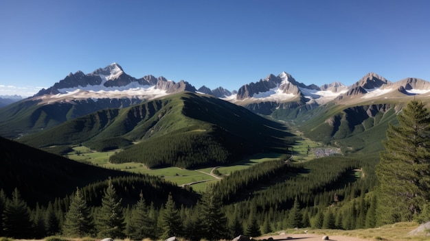 Hermoso paisaje de lotes mil disciplinas y bosques Recurso creativo Generado por IA