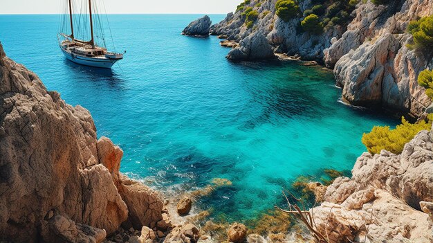 Hermoso paisaje marino mediterráneo de verano