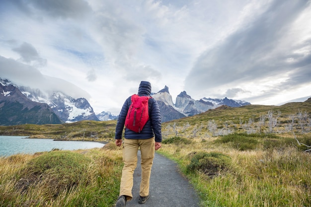 Hermoso paisaje de montaña en el Parque Nacional Torres del Paine, Chile