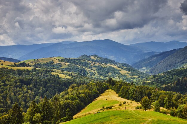 Hermoso paisaje de las montañas Svirzh