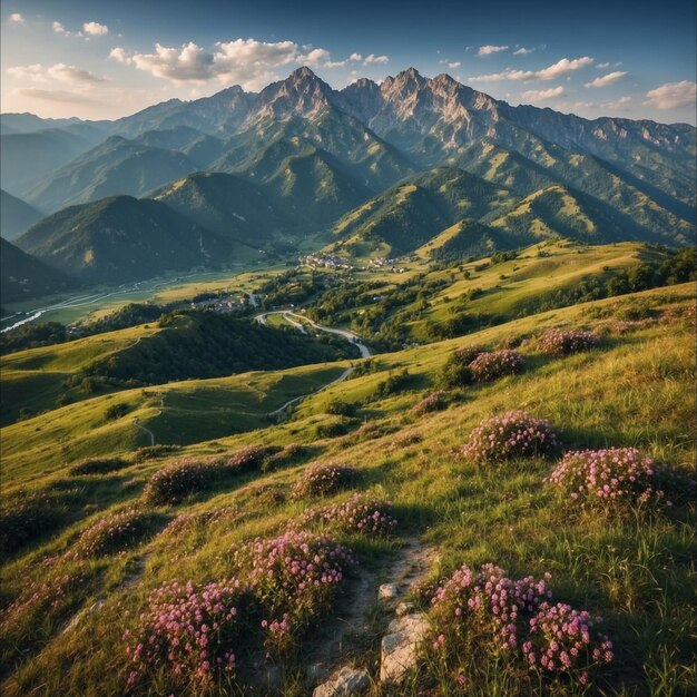 El hermoso paisaje de las montañas