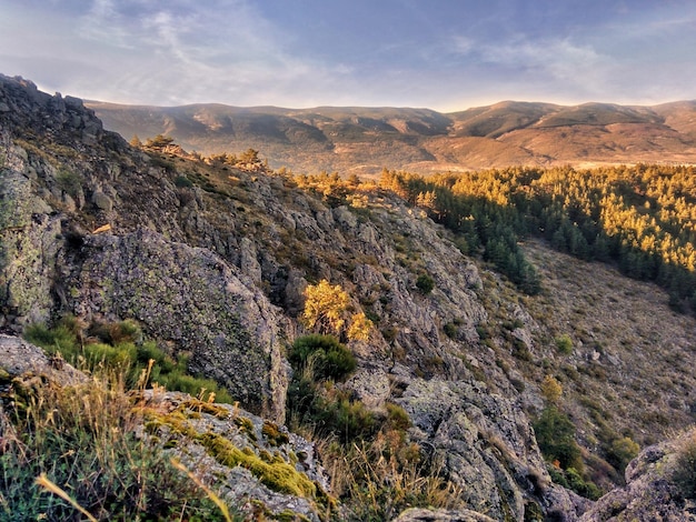 Foto un hermoso paisaje montañoso