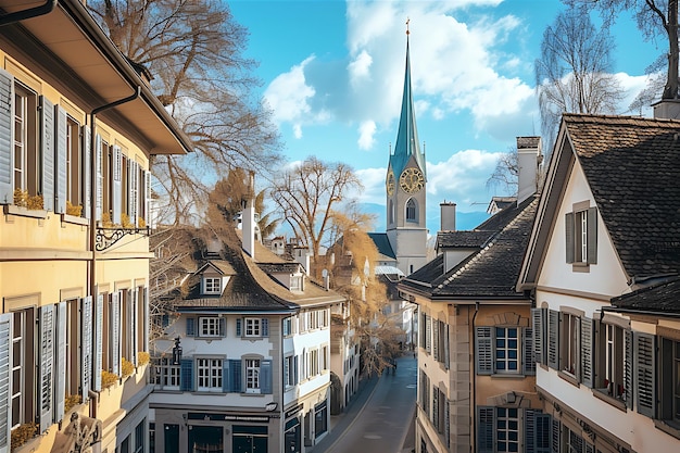 Foto el hermoso paisaje de los mundos de zúrich