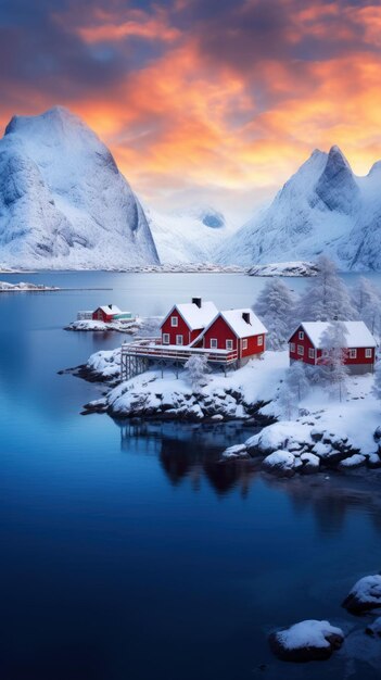 El hermoso paisaje nevado de Noruega