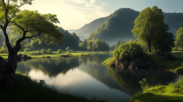 hermoso paisaje paisaje 3D render